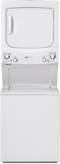 GE Unitized Spacemaker 3.9 Cu. Ft. Washer, 5.9 Cu. Ft. Dryer White Stack Laundry - FAMSA Furniture (TX)