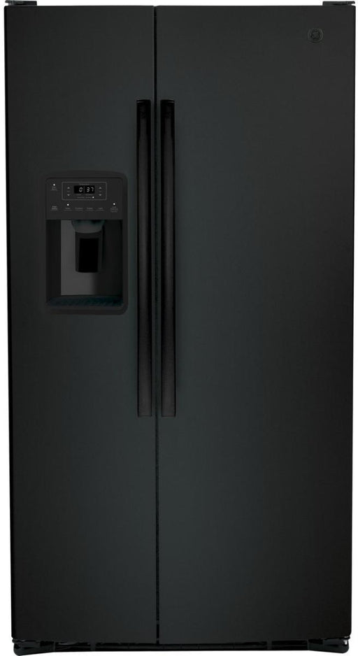 GE 25.3 Cu. Ft. Black Side-by-Side Refrigerator - FAMSA Furniture (TX)