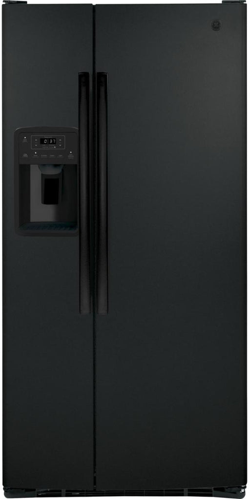 GE 23.0 Cu. Ft. Black Side-by-Side Refrigerator - FAMSA Furniture (TX)