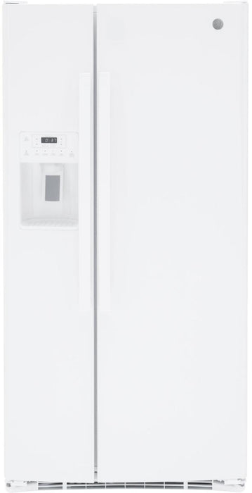 GE 23.0 Cu. Ft. White Side-by-Side Refrigerator - FAMSA Furniture (TX)