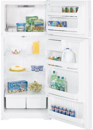 18.1 cu. ft. Top-Freezer Refrigerator with Adjustable Glass Shelves, Upfront Temperature Controls, Gallon Door Bins, Can Storage Shelf and Automatic Ice Maker: White - FAMSA Furniture (TX)
