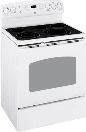 30" Freestanding Electric Range with 5 Radiant Elements Including 2 Dual Elements, Warming Zone, 5.3 cu. ft. Self-Cleaning Oven, Dual-Element Bake, TrueTemp and Storage Drawer - White - FAMSA Furniture (TX)