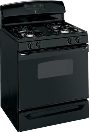 30" Gas Range with 4 Sealed Burners, Porcelain-Steel Grates, 4.8 cu ft. Self Clean Oven, QuickSet III Oven Controls and Storage Drawer: Black - FAMSA Furniture (TX)