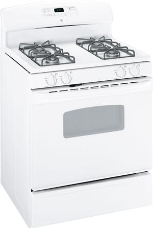 30" Gas Range with 4 Sealed Burners, Porcelain-Steel Grates, 4.8 cu ft. Self Clean Oven, QuickSet III Oven Controls and Storage Drawer: White - FAMSA Furniture (TX)