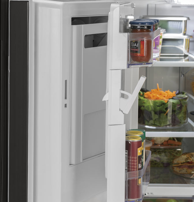GE 25.6 Cu. Ft. High-Gloss Black Freestanding French Door Refrigerator