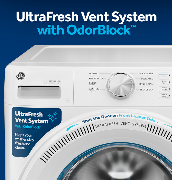 GE® ENERGY STAR® 4.6 cu. ft. Capacity Smart Front Load Washer with UltraFresh Vent System with OdorBlock™  GFW350SSYWW