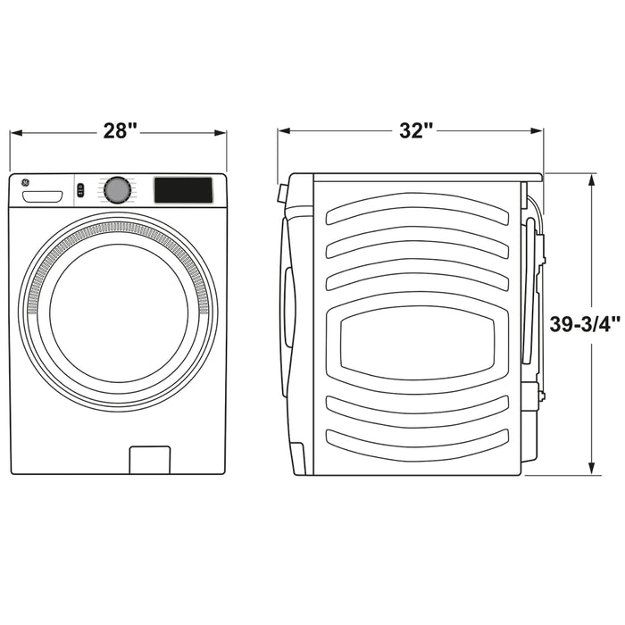 GE® ENERGY STAR 4.8 cu. ft. Capacity Smart Front Load ® Washer with UltraFresh Vent System with OdorBlock™ and Sanitize w/Oxi