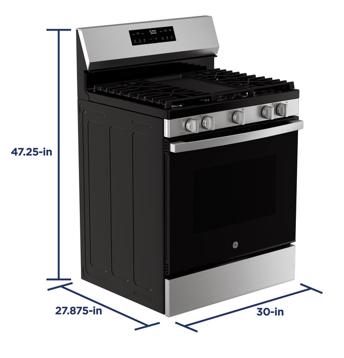 GE® 30" Free-Standing Gas Range with Crisp Mode GGF500PVSS - FAMSA Furniture (TX)