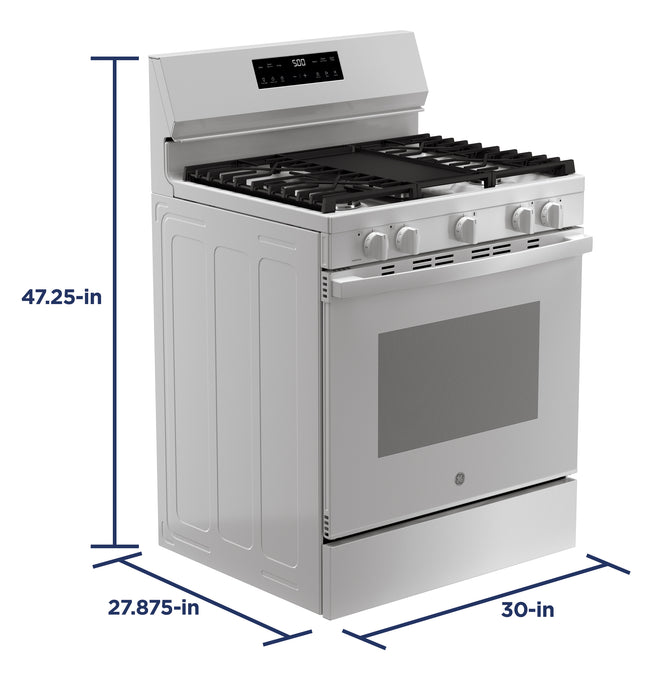 GE® 30" Free-Standing Gas Range with Crisp Mode GGF500PVWW