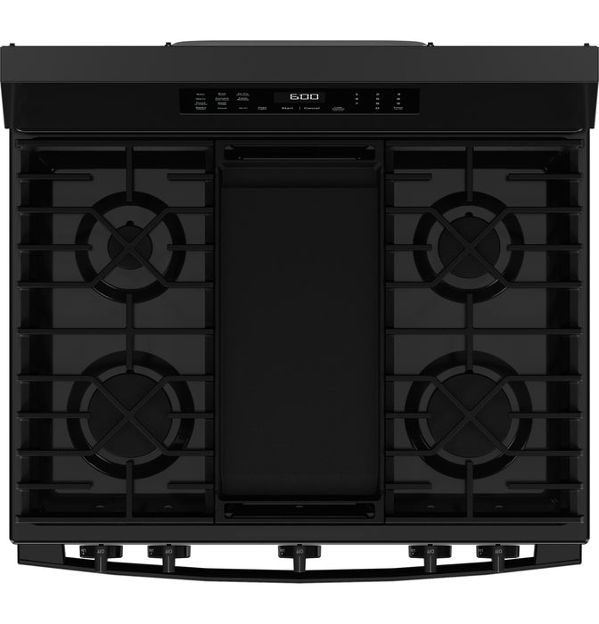 GE® 30" Free-Standing Gas Convection Range with No Preheat Air Fry and EasyWash™ Oven Tray GGF600AVBB - FAMSA Furniture (TX)