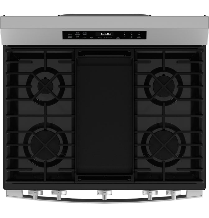 GE® 30" Free-Standing Gas Convection Range with No Preheat Air Fry and EasyWash™ Oven Tray