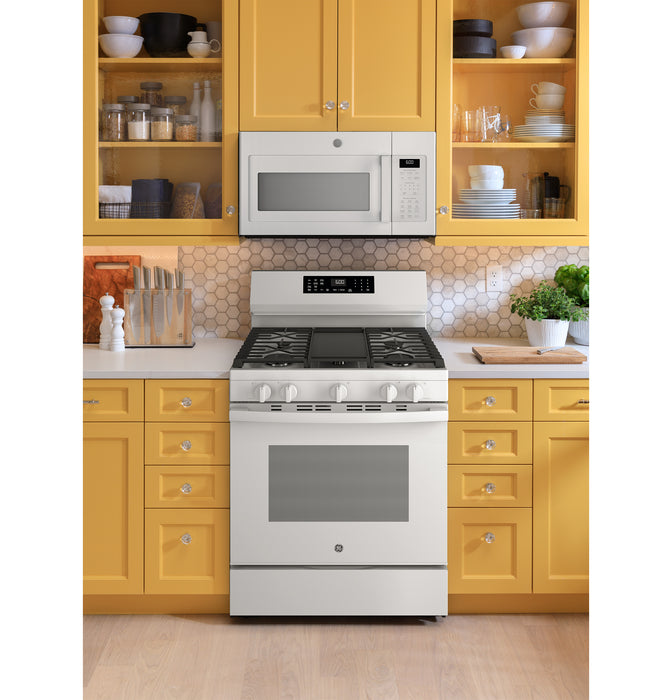 GE® 30" Free-Standing Gas Convection Range with No Preheat Air Fry and EasyWash™ Oven Tray GGF600AVWW - FAMSA Furniture (TX)