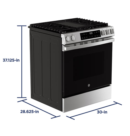 GE® 30" Slide-In Front Control Gas Range with Crisp Mode GGS500SVSS - FAMSA Furniture (TX)