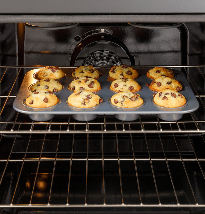 GE® 30" Slide-In Front-Control Convection Gas Range with No Preheat Air Fry and EasyWash™ Oven Tray GGS600AVES - FAMSA Furniture (TX)
