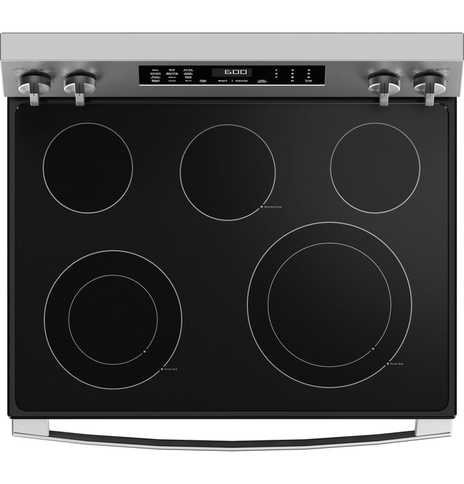 GE ENERGY STAR 30" Free-Standing Electric Convection Range with No Preheat Air Fry and EasyWash Oven Tray GRF600AVSS