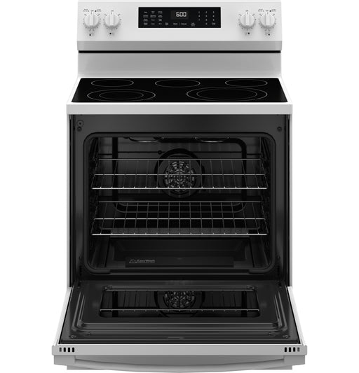 GE ENERGY STAR 30" Free-Standing Electric Convection Range with No Preheat Air Fry and EasyWash Oven Tray GRF600AVWW - FAMSA Furniture (TX)