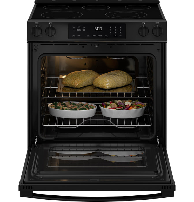 GE® ENERGY STAR® 30" Slide-In Electric Range with Crisp Mode GRS500PVBB