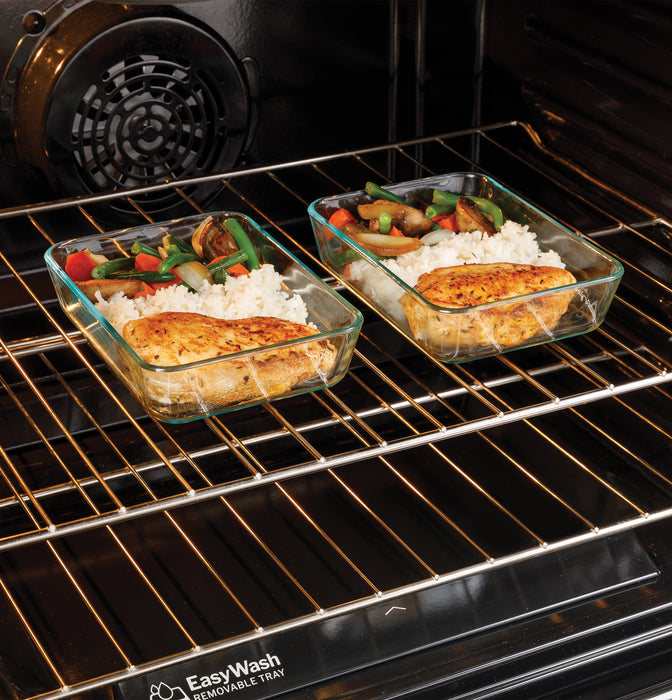 GE® ENERGY STAR® 30" Slide-In Electric Convection Range with No Preheat Air Fry and EasyWash™ Oven Tray GRS600AVDS