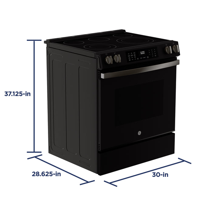 GE® ENERGY STAR® 30" Slide-In Electric Convection Range with No Preheat Air Fry and EasyWash™ Oven Tray GRS600AVDS