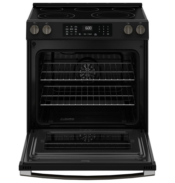 GE® ENERGY STAR® 30" Slide-In Electric Convection Range with No Preheat Air Fry and EasyWash™ Oven Tray GRS600AVDS