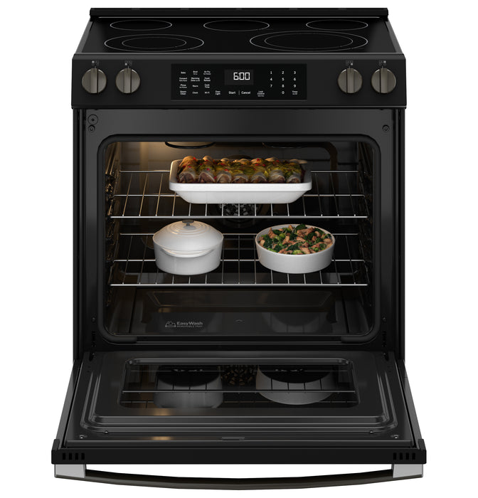 GE® ENERGY STAR® 30" Slide-In Electric Convection Range with No Preheat Air Fry and EasyWash™ Oven Tray GRS600AVDS