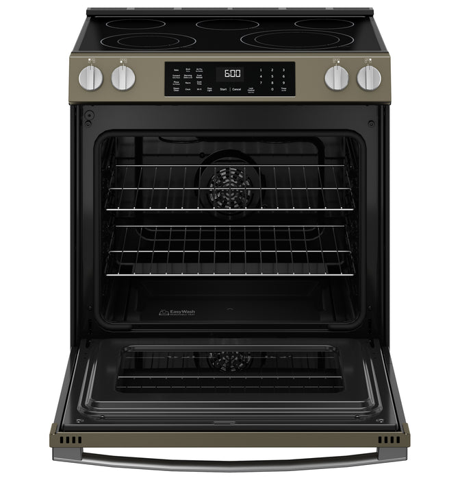 GE® ENERGY STAR® 30" Slide-In Electric Convection Range with No Preheat Air Fry and EasyWash™ Oven Tray GRS600AVES