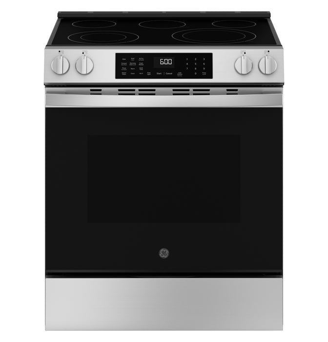GE® ENERGY STAR® 30" Slide-In Electric Convection Range with No Preheat Air Fry and EasyWash™ Oven Tray GRS600AVFS