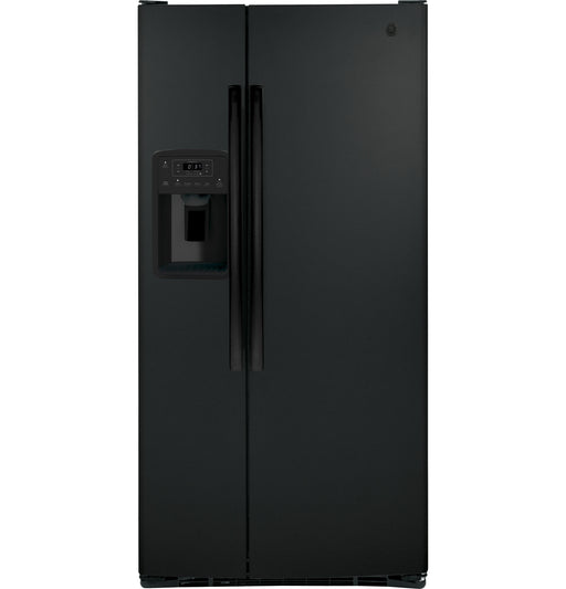 GE 23.0 Cu. Ft. Black Side-by-Side Refrigerator - FAMSA Furniture (TX)