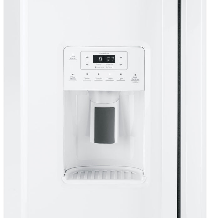 GE 23.0 Cu. Ft. White Side-by-Side Refrigerator