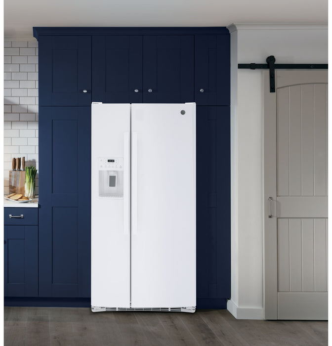 GE 23.0 Cu. Ft. White Side-by-Side Refrigerator