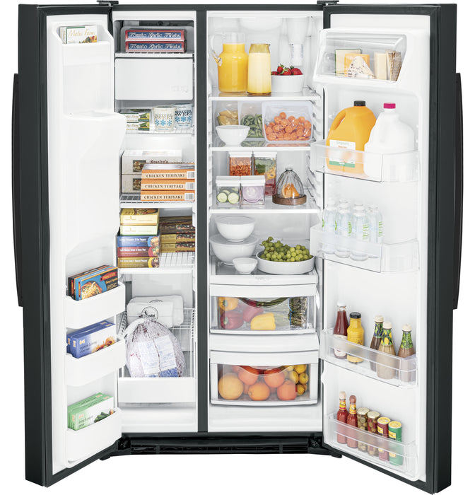 GE 25.3 Cu. Ft. Black Side-by-Side Refrigerator