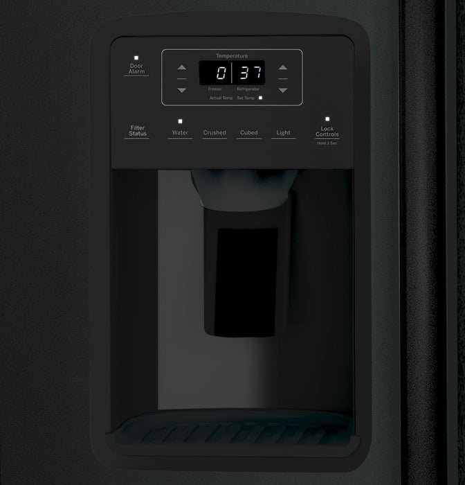 GE 25.3 Cu. Ft. Black Side-by-Side Refrigerator