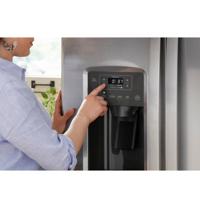 GE 25.3 Cu. Ft. Black Side-by-Side Refrigerator
