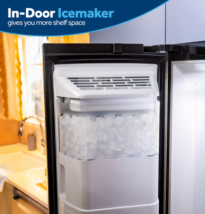 GE® 27.7 Cu. Ft. Side-By-Side Refrigerator with LED Light Walls and Extra Tall Dispenser GSS28PYYFS - FAMSA Furniture (TX)