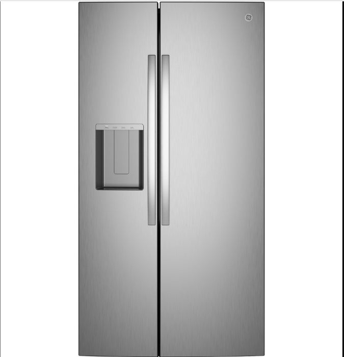 GE® 27.7 Cu. Ft. Side-By-Side Refrigerator with LED Light Walls and Extra Tall Dispenser GSS28PYYFS - FAMSA Furniture (TX)