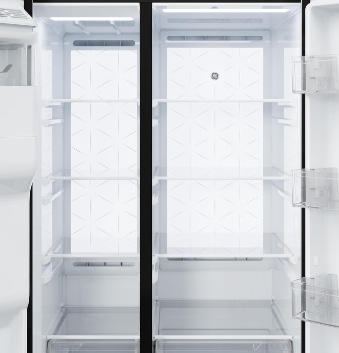 GE® 27.7 Cu. Ft. Side-By-Side Refrigerator with LED Light Walls and Extra Tall Dispenser GSS28PYYFS - FAMSA Furniture (TX)