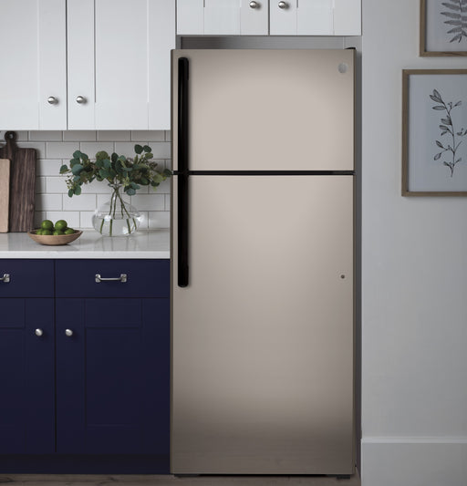 GE 17.5 Cu. Ft. Silver Top Freezer Refrigerator GTE18DCNRSA - FAMSA Furniture (TX)