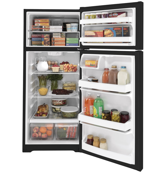 GE® ENERGY STAR® 17.5 Cu. Ft. Top-Freezer Refrigerator GTE18DTNRBB