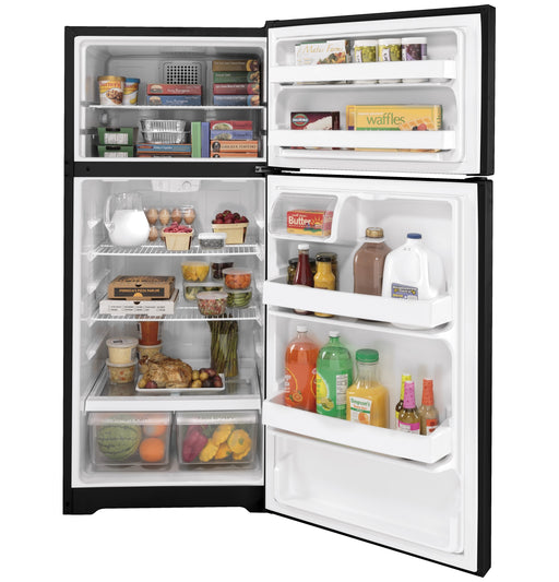 GE 16.6 Cu. Ft. Black Top Freezer Refrigerator - FAMSA Furniture (TX)