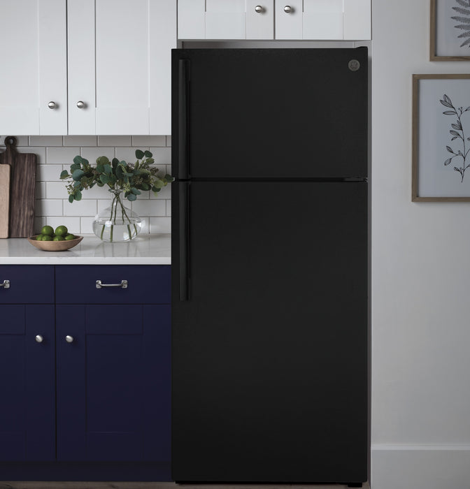 GE 16.6 Cu. Ft. Black Top Freezer Refrigerator