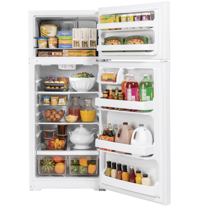 GE 17.5 Cu. Ft. White Top Freezer Refrigerator - FAMSA Furniture (TX)