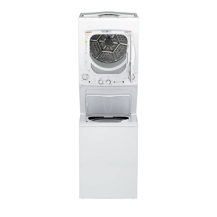GE Unitized Spacemaker® 2.3 cu. ft. Capacity Washer with Stainless Steel Basket and 4.4 cu. ft. Capacity Electric Dryer GUD24ESSMWW