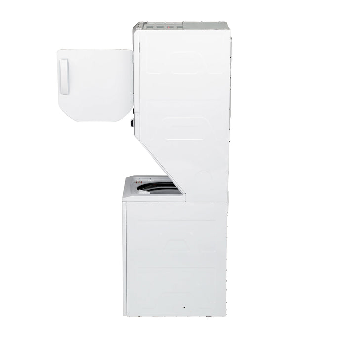 GE Unitized Spacemaker® 2.3 cu. ft. Capacity Washer with Stainless Steel Basket and 4.4 cu. ft. Capacity Electric Dryer GUD24ESSMWW