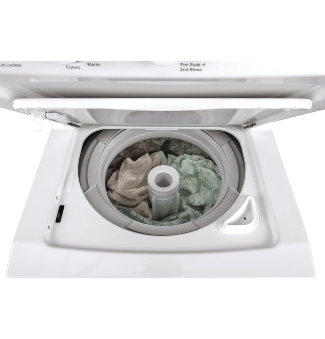 GE Unitized Spacemaker® 2.3 cu. ft. Capacity Washer with Stainless Steel Basket and 4.4 cu. ft. Capacity Electric Dryer GUD24ESSMWW