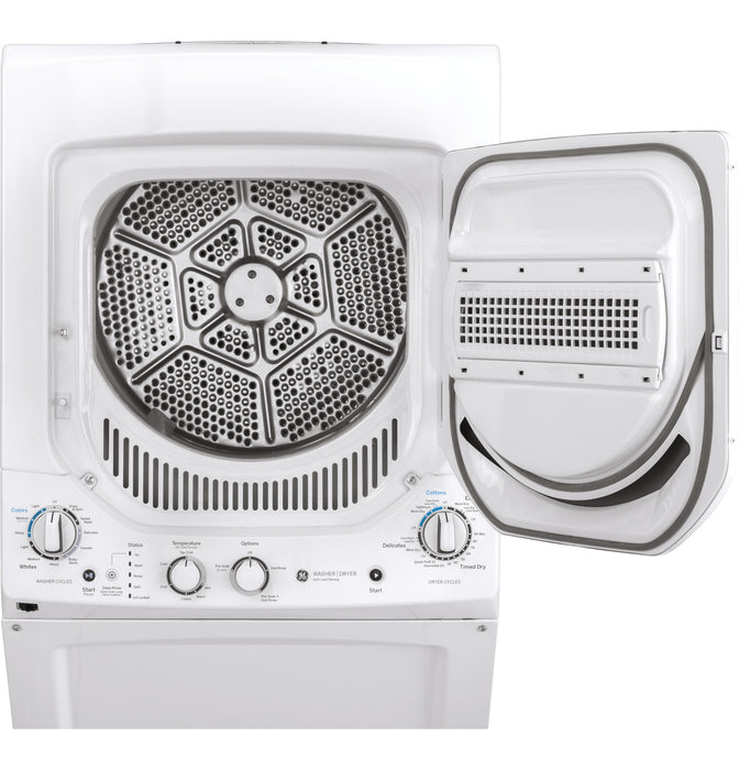 GE Unitized Spacemaker® 2.3 cu. ft. Capacity Washer with Stainless Steel Basket and 4.4 cu. ft. Capacity Electric Dryer GUD24ESSMWW