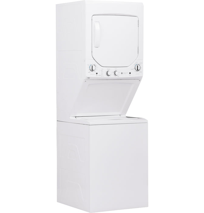 GE Unitized Spacemaker® 2.3 cu. ft. Capacity Washer with Stainless Steel Basket and 4.4 cu. ft. Capacity Electric Dryer GUD24ESSMWW