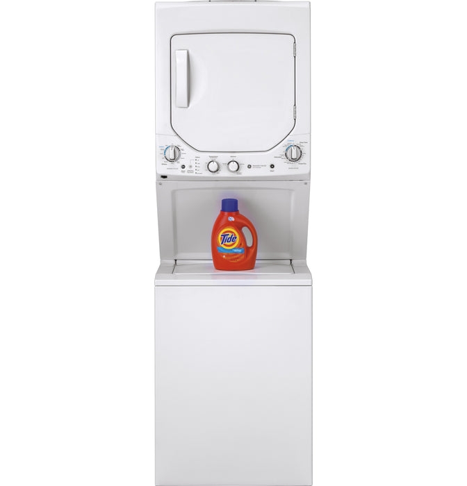 GE Unitized Spacemaker® 2.3 cu. ft. Capacity Washer with Stainless Steel Basket and 4.4 cu. ft. Capacity Electric Dryer GUD24ESSMWW