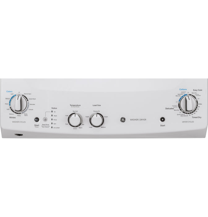 GE Unitized Spacemaker 3.8 Cu. Ft. Washer, 5.9 Cu. Ft. White On White Electric Dryer GUD27ESSMWW