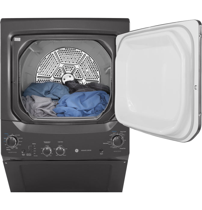 GE Unitized Spacemaker 3.8 Cu. Ft. Washer, 5.9 Cu. Ft. Dryer Diamond Gray Stack Laundry GUD27GSPMDG - FAMSA Furniture (TX)