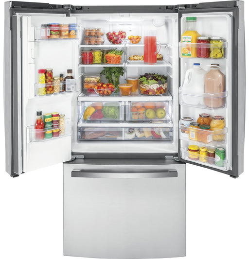 GE 17.5 Cu. Ft. Fingerprint Resistant Stainless Steel Counter-Depth French Door Refrigerator GYE18JYLFS - FAMSA Furniture (TX)